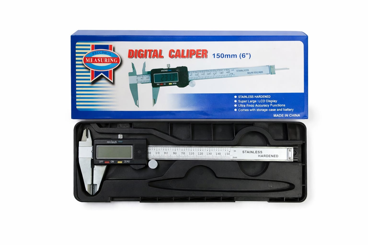 Digitaler Messschieber 150 mm aus gehärtetem Edelstahl